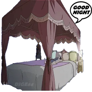 🛌 a2737f9c GOOD NIGHT letto, camera da letto, notte, sonno telegram sticker