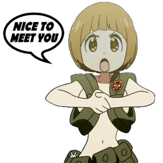 🤝 f29f5ef4 NICE TO MEET YOU anime, saluto, incontro, cartone animato, espressione telegram sticker