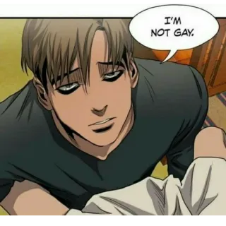 ❤️ 6aabe613 I'M NOT GAY. lgbt, meme, truyện tranh, yaoi, gay telegram sticker