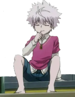 🍭 0a5ad2e9 Killua Zoldyck Hunter x Hunter 애니메이션, 캐릭터, 키르아, 헌터x헌터, 조르딕 telegram sticker