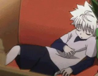 😴 3af4ffce Killua Zoldyck Hunter x Hunter 애니메이션, 소년, 수면, 키르아, 조르딕 telegram sticker