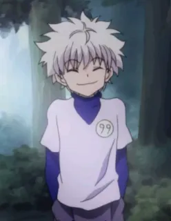 😊 6f1a6c5c Killua Zoldyck Hunter x Hunter 애니메이션, 키르아, 헌터x헌터, 귀여운, 웃는, 소년 telegram sticker