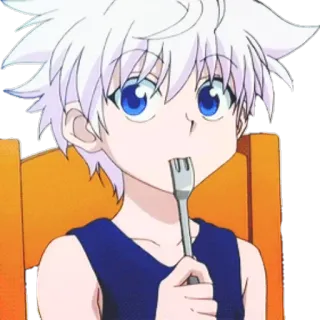 🍴 f6ebac00 Killua Zoldyck Hunter x Hunter 애니메이션, 키르아, 헌터x헌터, 먹방, 포크 telegram sticker