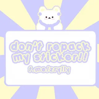 ❗️ 4f6140c7 don't repack my sticker!!
t.me/zrlylly ステッカー, repack, かわいい, くま, telegram telegram sticker