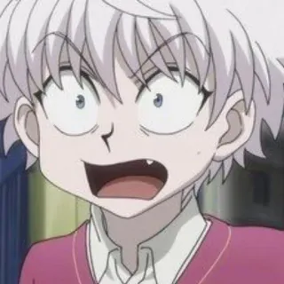 😲 3c4bcf66 Killua Hunter x Hunter 动漫, 全职猎人, 奇犽, 卡通, 角色, 搞笑 telegram sticker