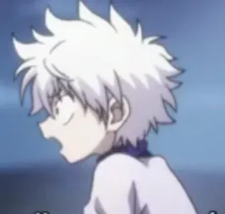 😧 62ca42de Killua Zoldyck Hunter x Hunter 动漫, 男孩, 奇犽, 全职猎人, 震惊, 白发 telegram sticker