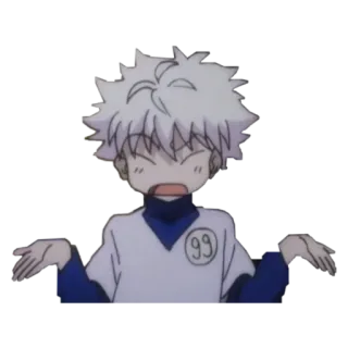 🍡 ee1095c3 Killua Zoldyck Hunter x Hunter Anime, Nhân vật, Killua, Hunter x Hunter, Biểu cảm, Tóc trắng telegram sticker