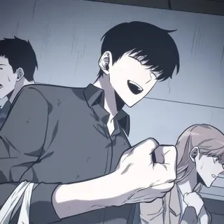 📱 7ee490bc man, cartoon, indoors whatsapp sticker