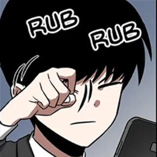 📱 934b921f RUB RUB rubbing eyes, tired, anime, manga whatsapp sticker