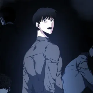 ⚰ f6437186 anime, scared, character whatsapp sticker