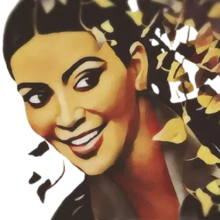 😁 2c9d5bfa kobieta, uśmiech, portret, sztuka, ilustracja telegram sticker