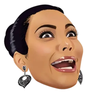 😅 7c1626a5 kobieta, kreskówka, portret, twarz, biżuteria telegram sticker