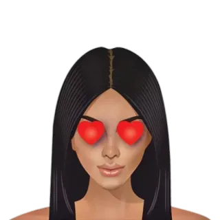 😍 a31fdf32 kreskówka, kobieta, miłość, oczy w serca, naklejka telegram sticker