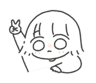 ✌️ 1c0f4afa 만화, 평화, 귀여운, 소녀, 애니메이션, 이모지 telegram sticker