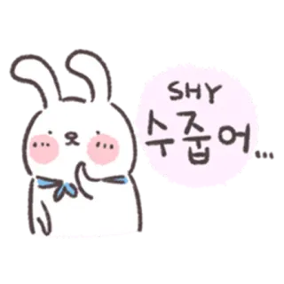 🐰 81082fc0 SHY
수줍어 застенчивый, зайчик, милый, животное, кролик, мультфильм whatsapp sticker