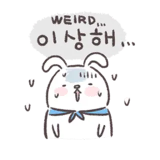 🐰 c3b0e747 WEIRD... 이상해 кролик, милый, странный, корейский, 이상해, заяц whatsapp sticker