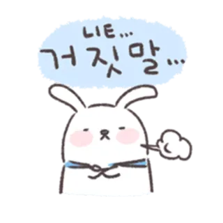 🐰 de4c2ece LIE... 
거짓말... кролик, ложь, корейский, мультфильм, милый, зайчик whatsapp sticker