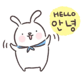 🐰 f05f4a1f HELLO
안녕 зайчик, привет, приветствие, корейский, животное, милый whatsapp sticker