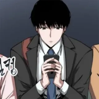 📱 cec4e75e 경 男人, 西装, 智能手机, 韩国 telegram sticker