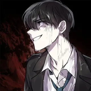 😏 e2f26def 动漫, 漫画, 微笑, 哭泣, 邪恶 telegram sticker