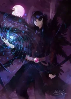 🖐️ 1586504c Anime, Manga, Fantasía, Oscuro, Magia, Personaje, Luna whatsapp sticker