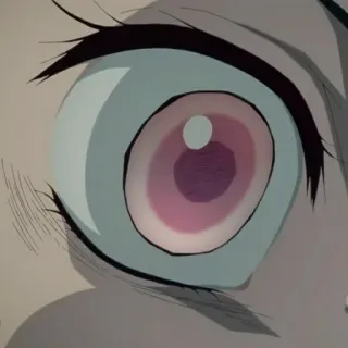 🔪 3e3f74c4 ตา, อนิเมะ, สีชมพู, ภาพระยะใกล้, การ์ตูน telegram sticker