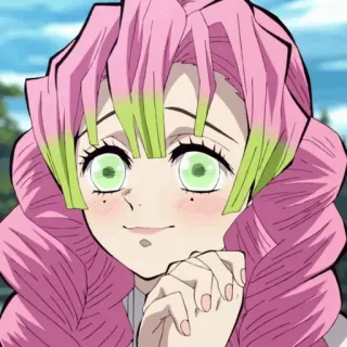 🔪 6daac7c2 Mitsuri Kanroji Demon Slayer อนิเมะ, ตัวละคร, ดาบพิฆาตอสูร, มิตสึริ คันโรจิ telegram sticker