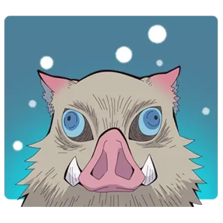 🔪 c9904b67 Inosuke Hashibira Demon Slayer ดาบพิฆาตอสูร, อิโนะสุเกะ, อนิเมะ, มังงะ, ตัวละคร, หมูป่า, มาสคอต telegram sticker