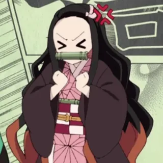 🔪 e61304a7 Nezuko Kamado Demon Slayer อนิเมะ, เนซึโกะ, ดาบพิฆาตอสูร, มังงะ, โกรธ, น่ารัก telegram sticker