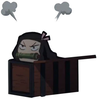 😤 09470441 Nezuko Kamado Demon Slayer Anime, Iblis, Nezuko, Imut, Chibi, Kimetsu no Yaiba telegram sticker