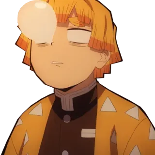 😪 209ee00d Zenitsu Agatsuma Demon Slayer Anime, Manga, Zenitsu, Demon Slayer, Rambut Kuning, Gelembung telegram sticker