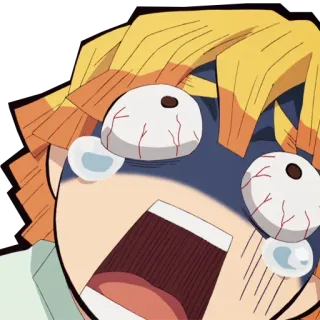 😰 27d5b629 Zenitsu Agatsuma Demon Slayer Anime, Demon Slayer, Zenitsu, Lucu, Menangis telegram sticker