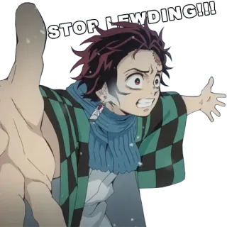 ❌ 94c3aed1 Tanjiro Kamado Demon Slayer STOP LEWDING!!! Anime, Manga, Demon Slayer, Stop Lewd, Tanjiro telegram sticker
