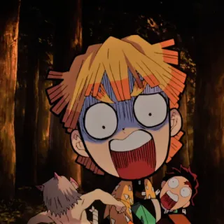 🥔 81aa685e Zenitsu Agatsuma Demon Slayer Anime, Demon Slayer, Zenitsu, Dessin animé, Drôle, Manga telegram sticker