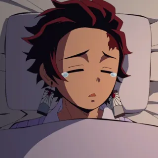 🏮 6060c9ed Tanjiro Kamado Demon Slayer อนิเมะ, ร้องไห้, เศร้า, ดาบพิฆาตอสูร, ทันจิโร่ telegram sticker