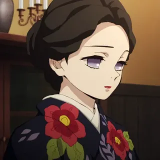 🏮 6ec312c2 อนิเมะ, ผู้หญิง, ดอกไม้, กิโมโน, แบบดั้งเดิม telegram sticker