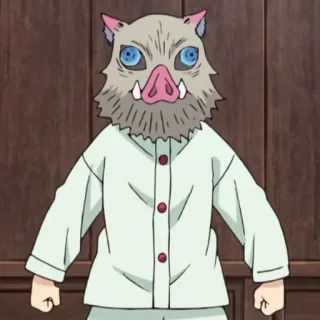 🏮 af2d7066 Inosuke Hashibira Demon Slayer อนิเมะ, หน้ากาก, หมูป่า, ตัวละคร, อิโนสึเกะ telegram sticker