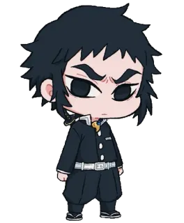 ♠️ cd791673 Genya Shinazugawa Demon Slayer 动漫, 鬼灭之刃, 不死川玄弥, Q版, 漫画 telegram sticker