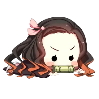 🌸 e406ad01 Nezuko Kamado Demon Slayer 动漫, 鬼灭之刃, 祢豆子, 灶门祢豆子, 可爱, Q版 telegram sticker