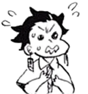 😧 161600b7 Tanjiro Kamado Demon Slayer 动漫, 漫画, 鬼灭之刃, 灶门炭治郎, 表情, 卡通, 角色, 贴纸 telegram sticker