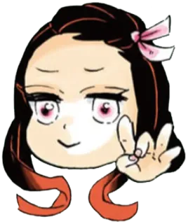 🙂 1f41343f Nezuko Kamado Demon Slayer 动漫, 卡通, 漫画, 祢豆子, 灶门, 鬼灭之刃 telegram sticker