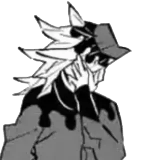 🤦‍♂️ 313c6bc0 Douma Demon Slayer 童磨, 鬼灭之刃, 动漫, 漫画, 角色, 黑白 telegram sticker