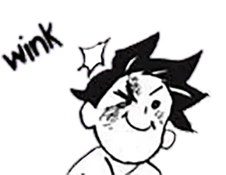 😉 3c5da624 wink 卡通, 眨眼, 角色, 插图, 表情符号, 面部表情 telegram sticker