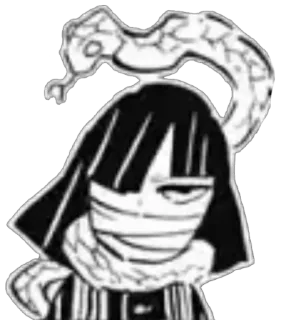 😑 5ea9ff00 Obanai Iguro Demon Slayer 动漫, 漫画, 鬼灭之刃, 伊黑小芭内, 蛇, 绷带 telegram sticker