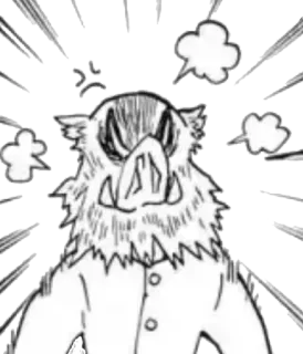 😤 661486f0 Inosuke Hashibira Demon Slayer 伊之助, 嘴平, 鬼灭之刃, 动漫, 漫画, 生气, 角色 telegram sticker