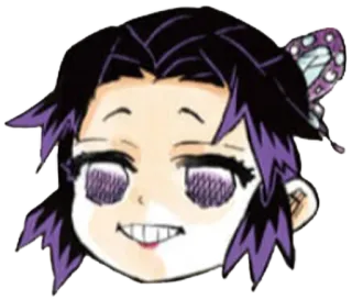 😁 a0c75900 Shinobu Kocho Demon Slayer 动漫, 鬼灭之刃, 蝴蝶忍, 贴纸, Q版, 漫画 telegram sticker