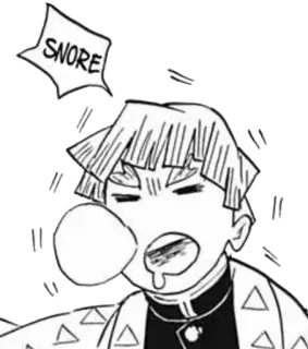 😪 ab181c3b Zenitsu Agatsuma Demon Slayer SNORE 动漫, 漫画, 睡觉, 打鼾, 善逸, 鬼灭之刃 telegram sticker