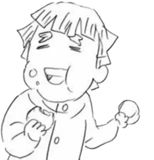 🥯 ece385b0 Zenitsu Agatsuma Demon Slayer 动漫, 鬼灭之刃, 善逸, 吃, 角色, 可爱 telegram sticker