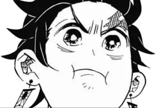 ☹️ fd373712 Tanjiro Kamado Demon Slayer 动漫, 漫画, 鬼灭之刃, 滑稽表情, 炭治郎, 灶门 telegram sticker