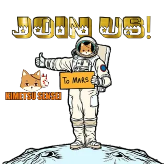 🤝 7696efb1 JOIN US!  To MARS космос, марс, астронавт, собака, присоединиться, наука, исследование telegram sticker